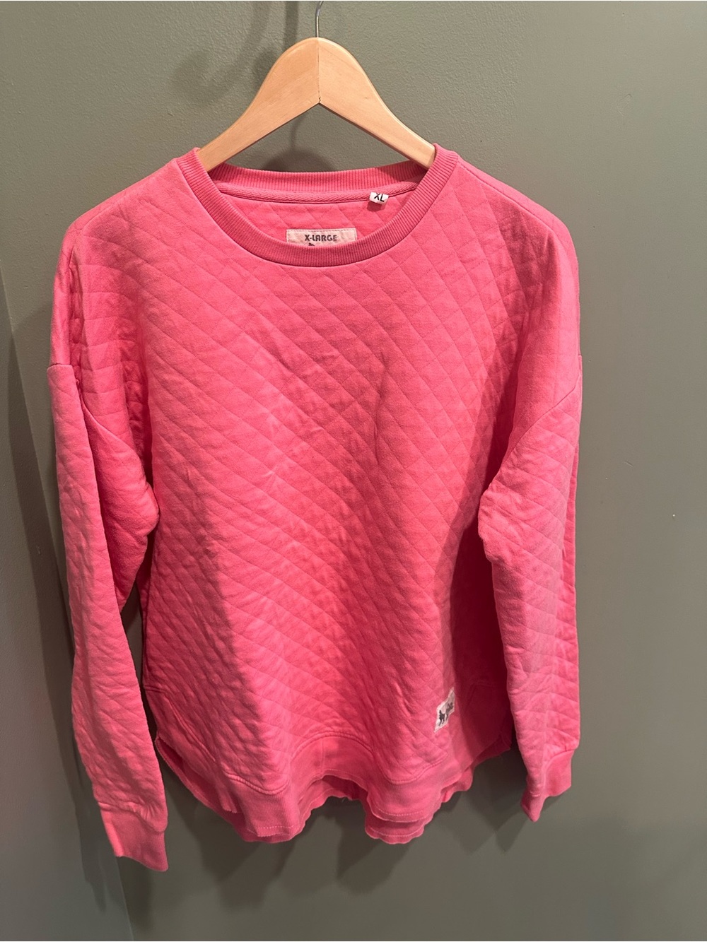 Southern Fried Cotton Coral Quilted Pullover